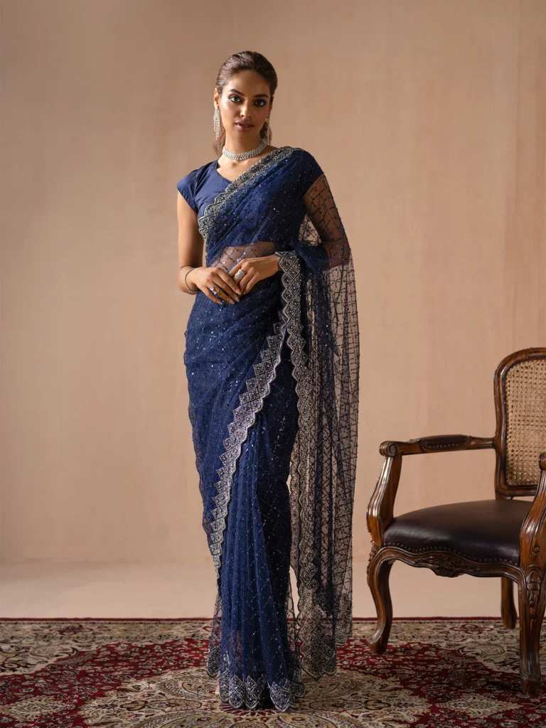 Navy Blue Saree