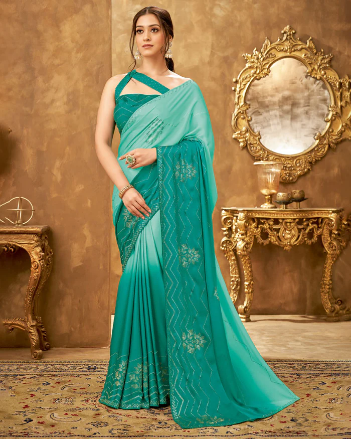 Turquoise Saree